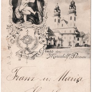 Ansichtskarte Gruß von Mariahilf-Passau, August 1908