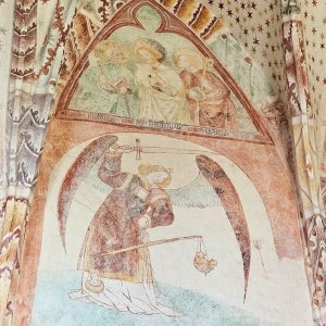 Wallfahrtskirche St. Leonhard bei Pucking, Erzengel Michael als Seelenwäger