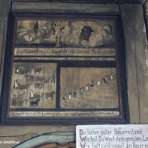 Holztafel ländlich-religiöse Volkskunst, Massing, Bayern
