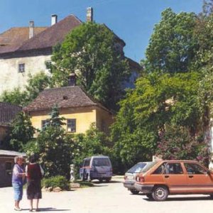 Blick vom Reitstall auf Schloß Albrechtsberg, 1996