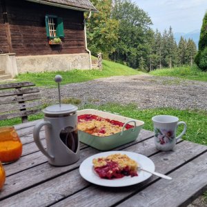 Kaffeejause auf der Pissel-Hütte in Kleinlobming