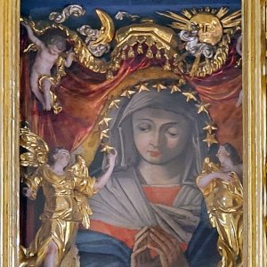 Gnadenbild Wallfahrtskirche Mariä Opferung auf der Mörre, St. Leonhard in Passeier