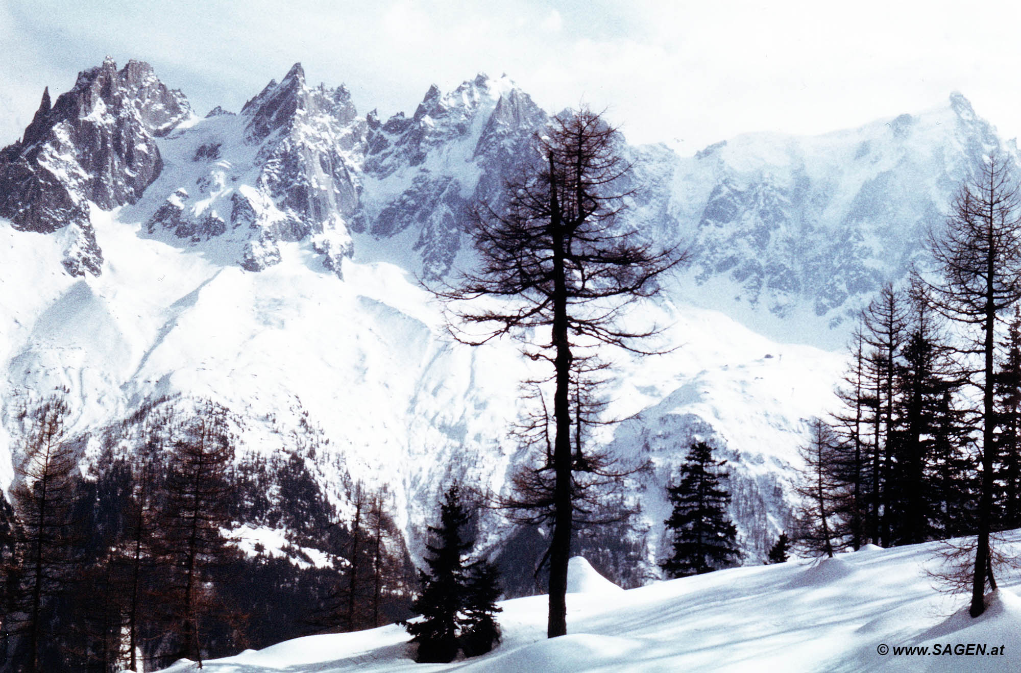 Aiguille de Chamonix, Bergkulisse von Chamonix 1985