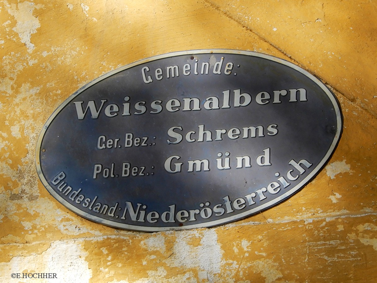 Alte Gemeindetafel Weissenalbern