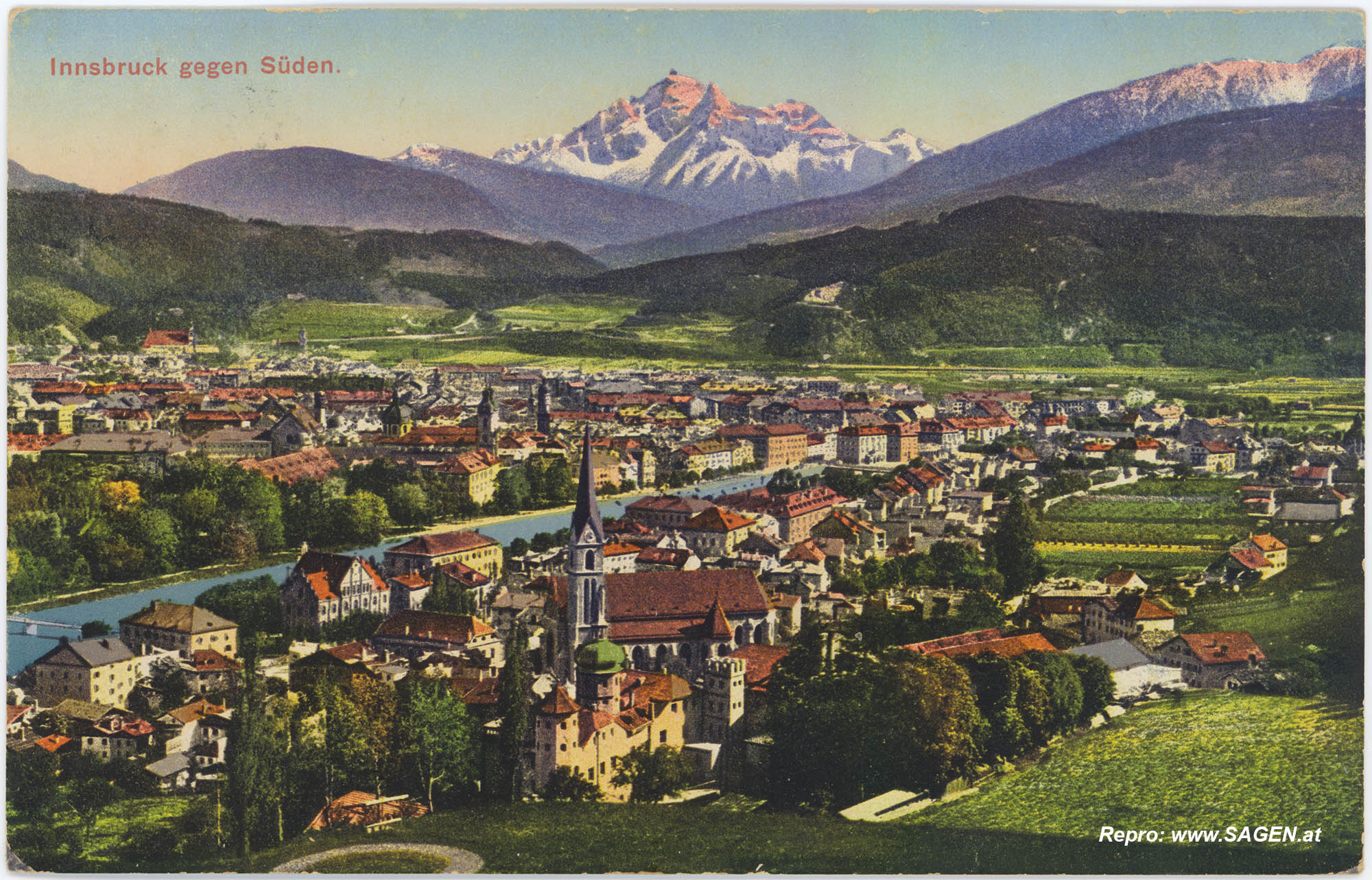 Ansichtskarte: Innsbruck gegen Süden