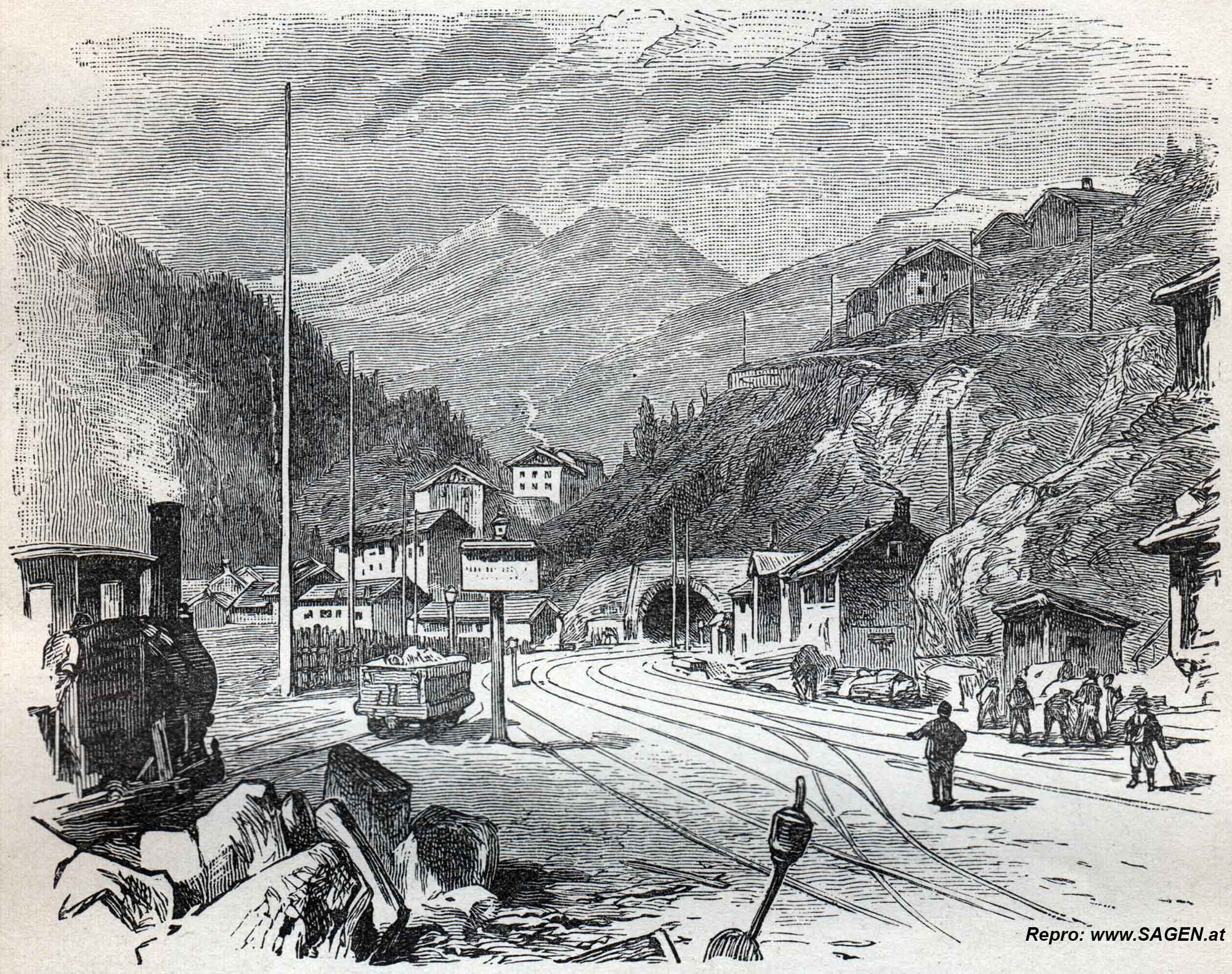 Arlbergbahn Tunneleingang bei St. Anton