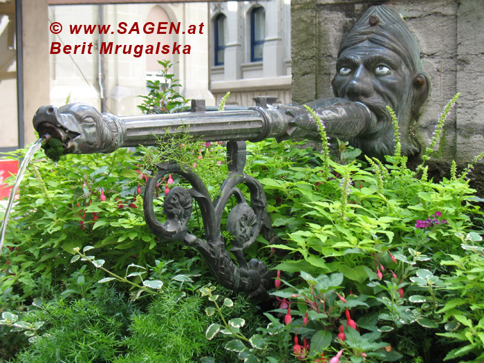 Bärtiger Wasserspeier in Lausanne (Schweiz)