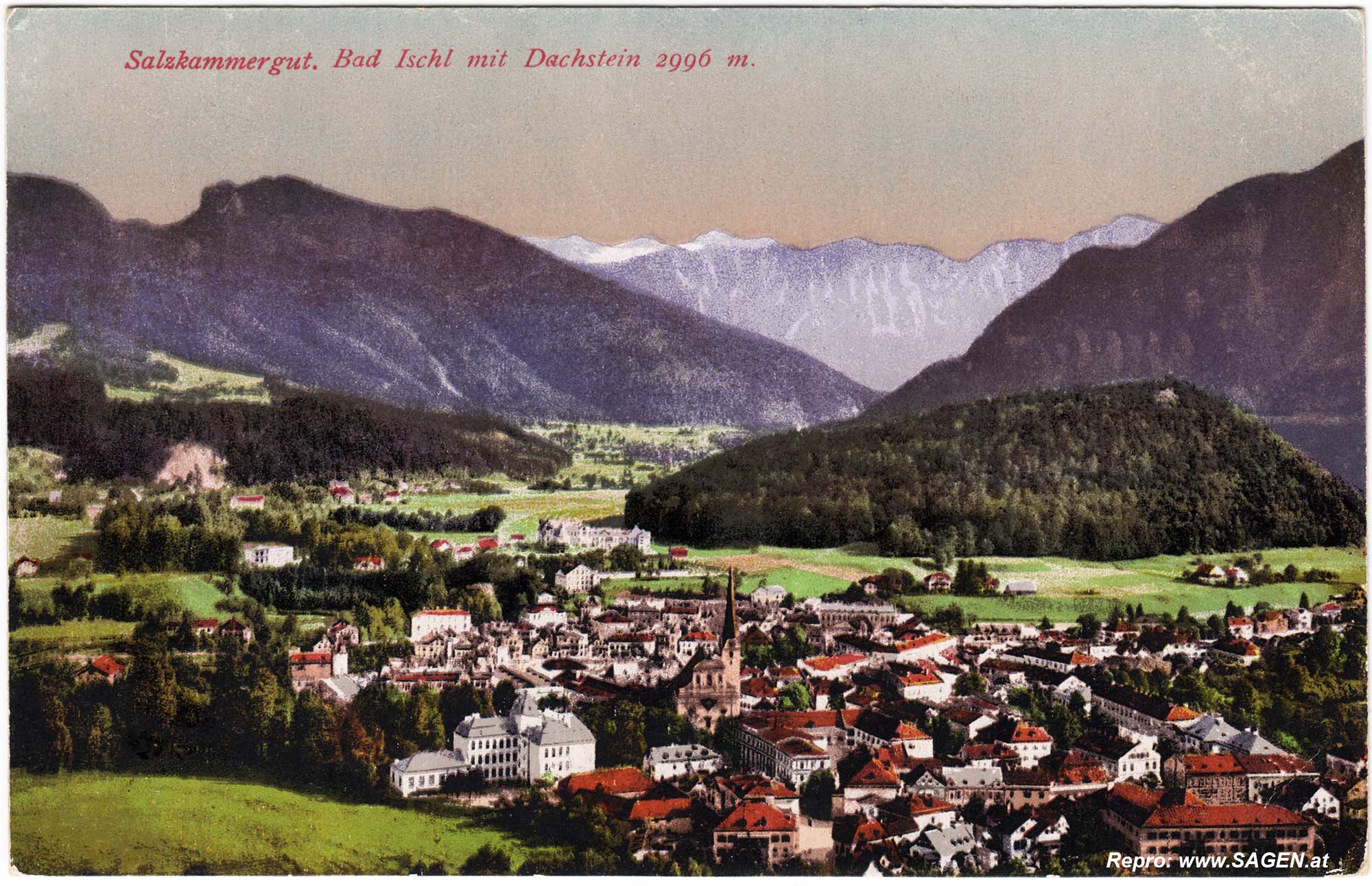 Bad Ischl mit Dachstein 1909