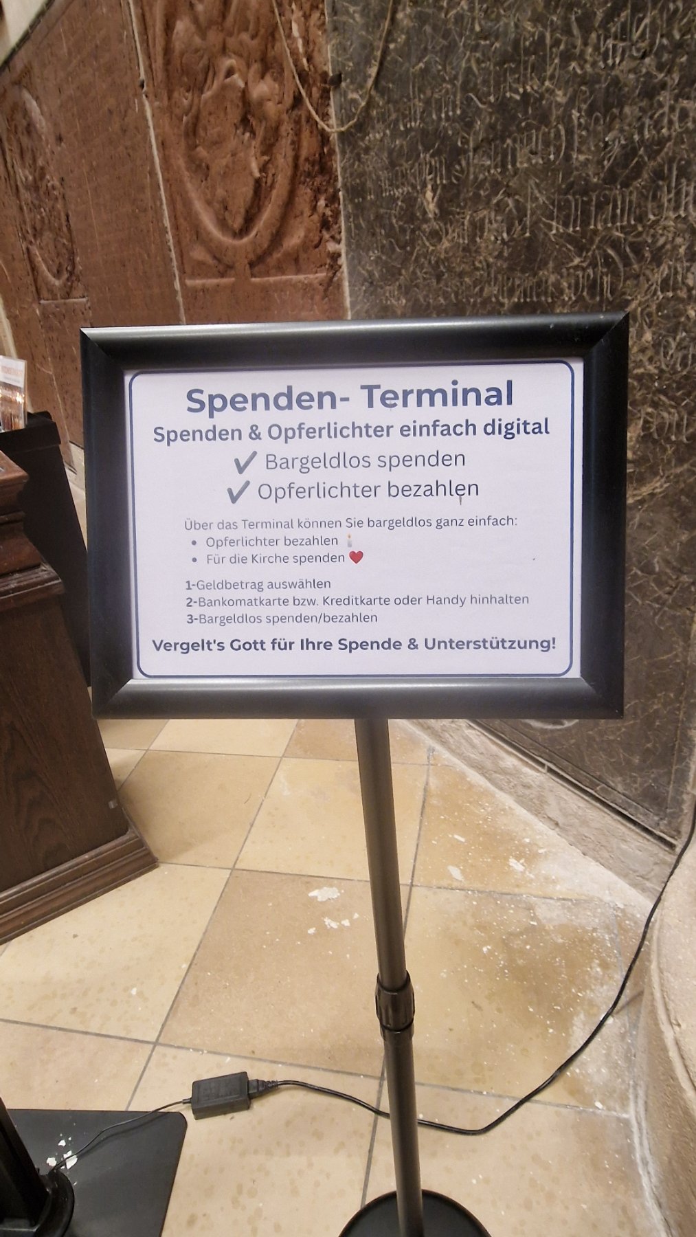 Bargeldlos Opferkerzen bezahlen