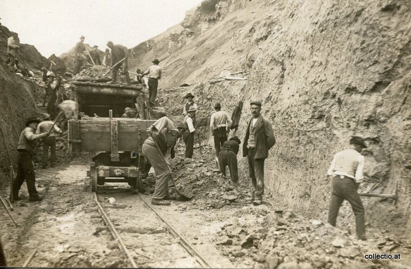Bau Mittenwaldbahn auf Tiroler Seite