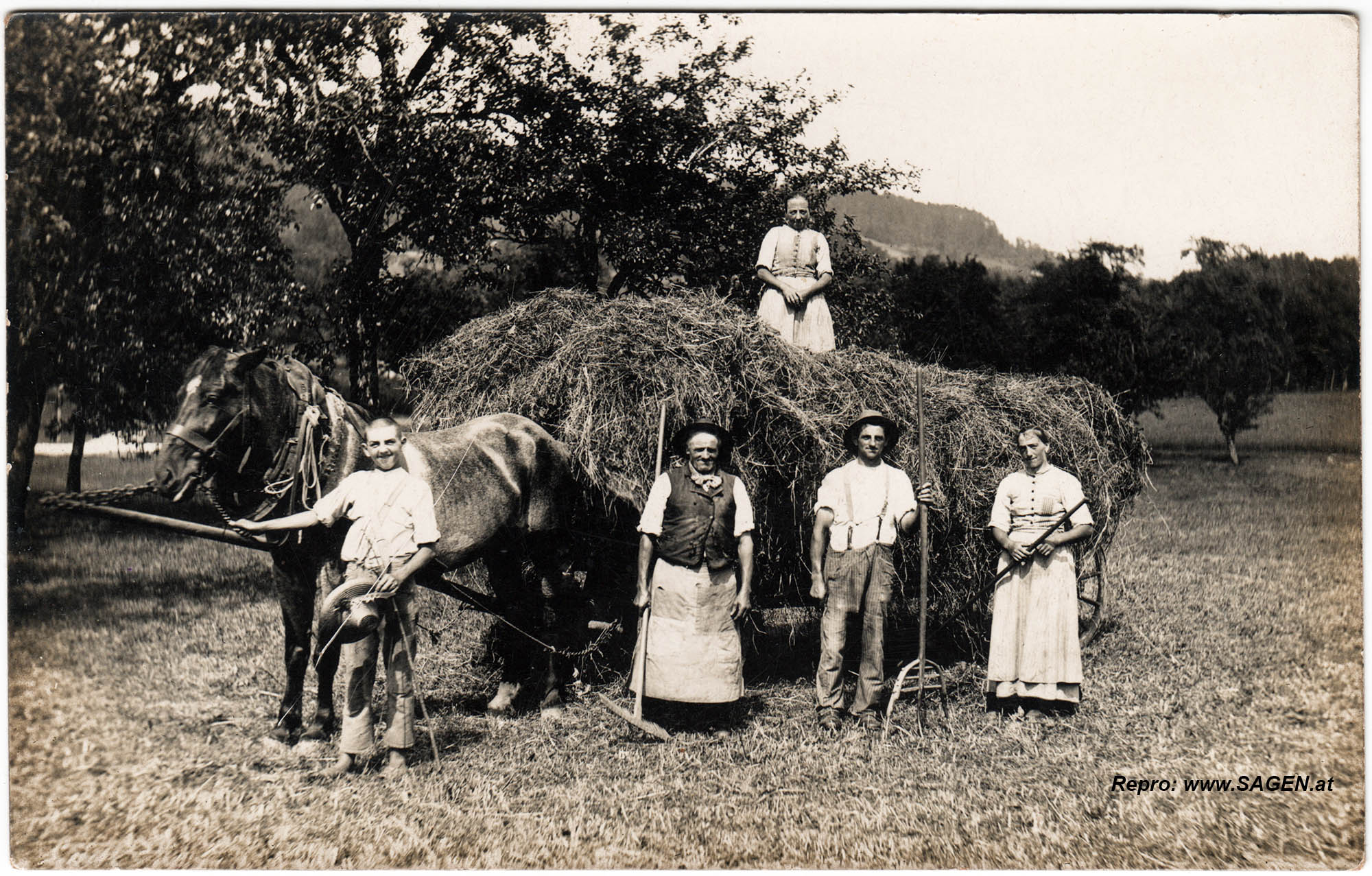 Bauern bei Heuernte