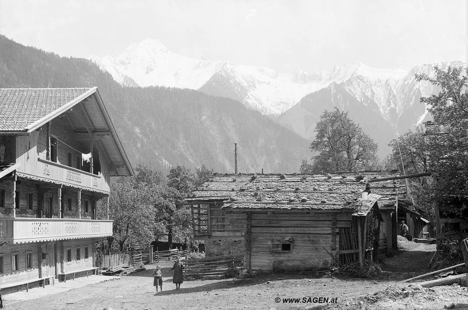 Bauernhof in Burgstall, Schwendau, Zillertal am 14. Juli 1919