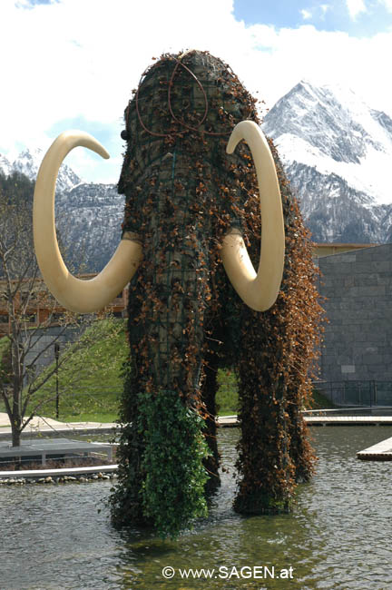Begegnung mit Mammut in den Alpen