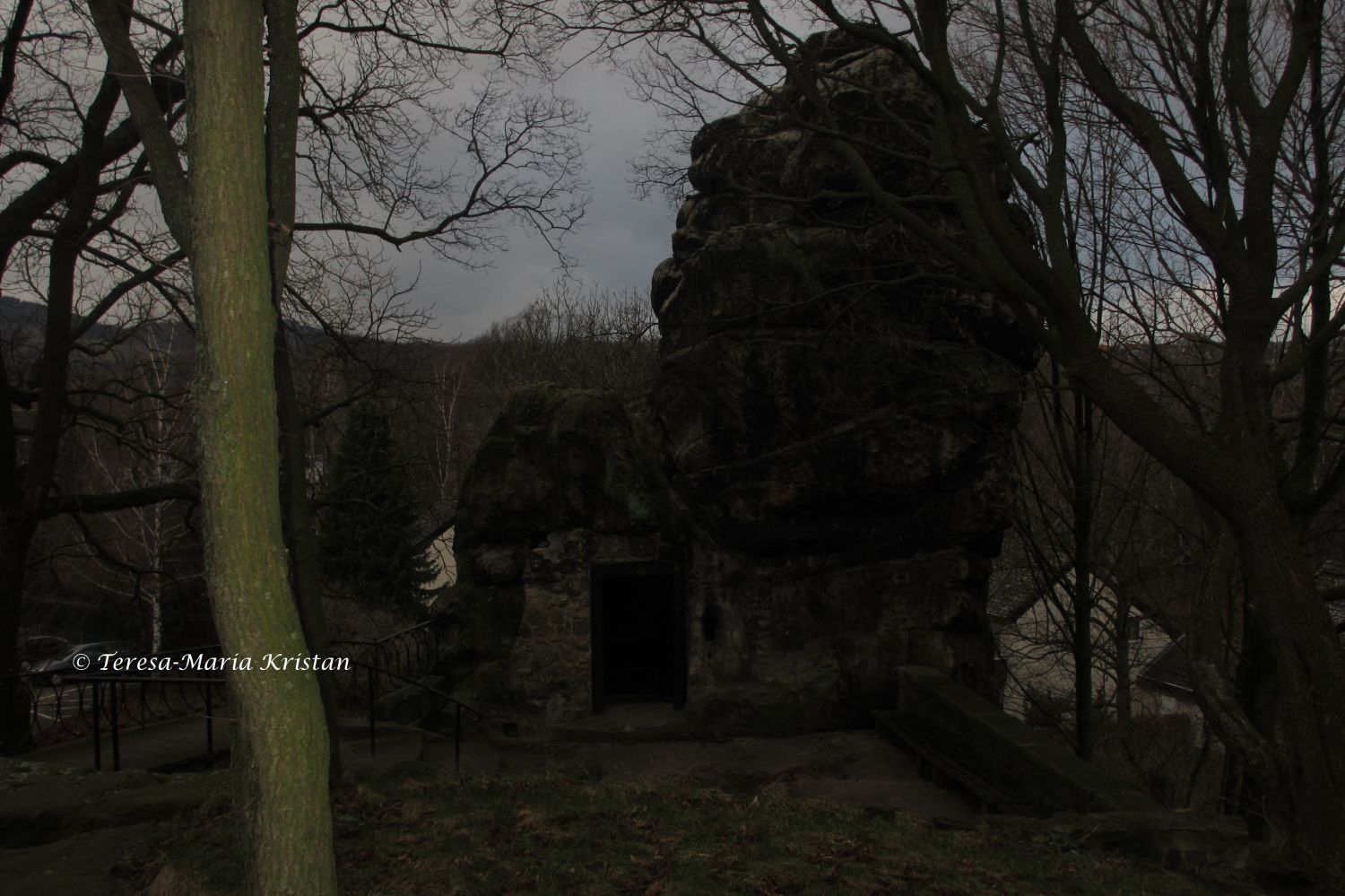 Bei Einbruch der Dunkelheit beim Klusfelsen in Goslar