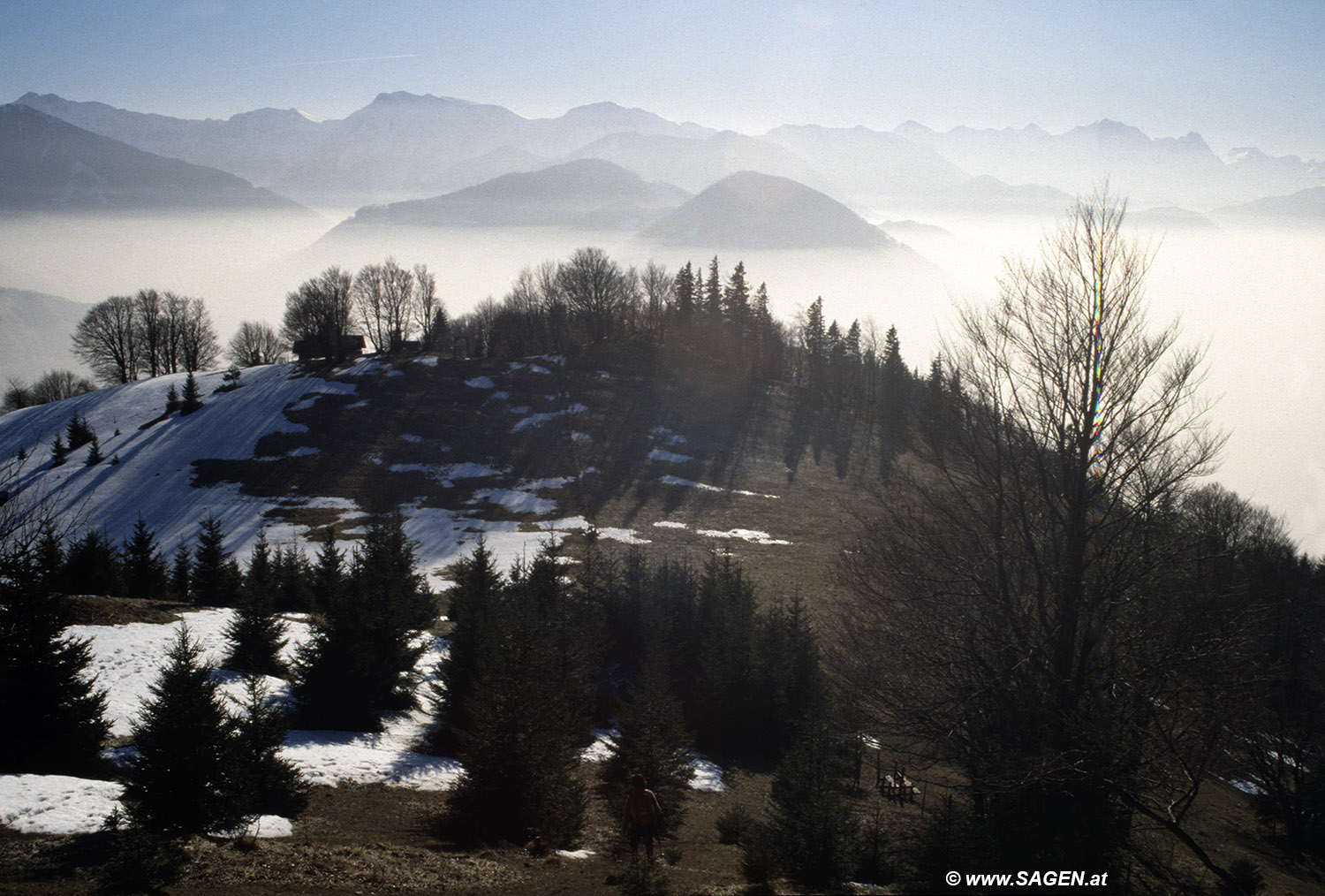 Beim Bergwandern in den Alpen