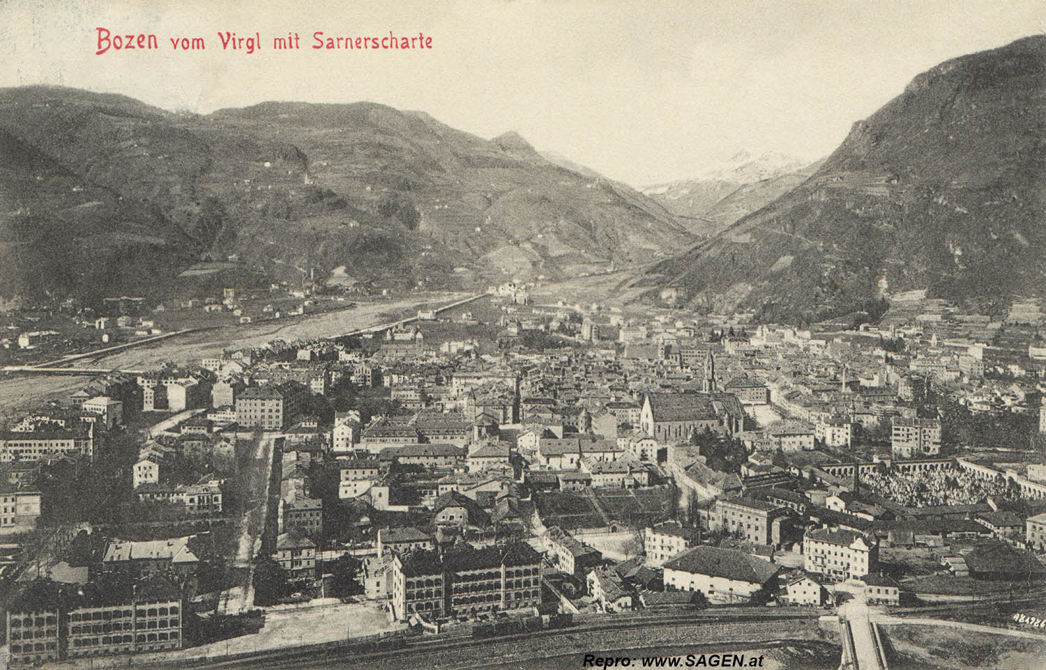 Bozen vom Virgl mit Sarnerscharte