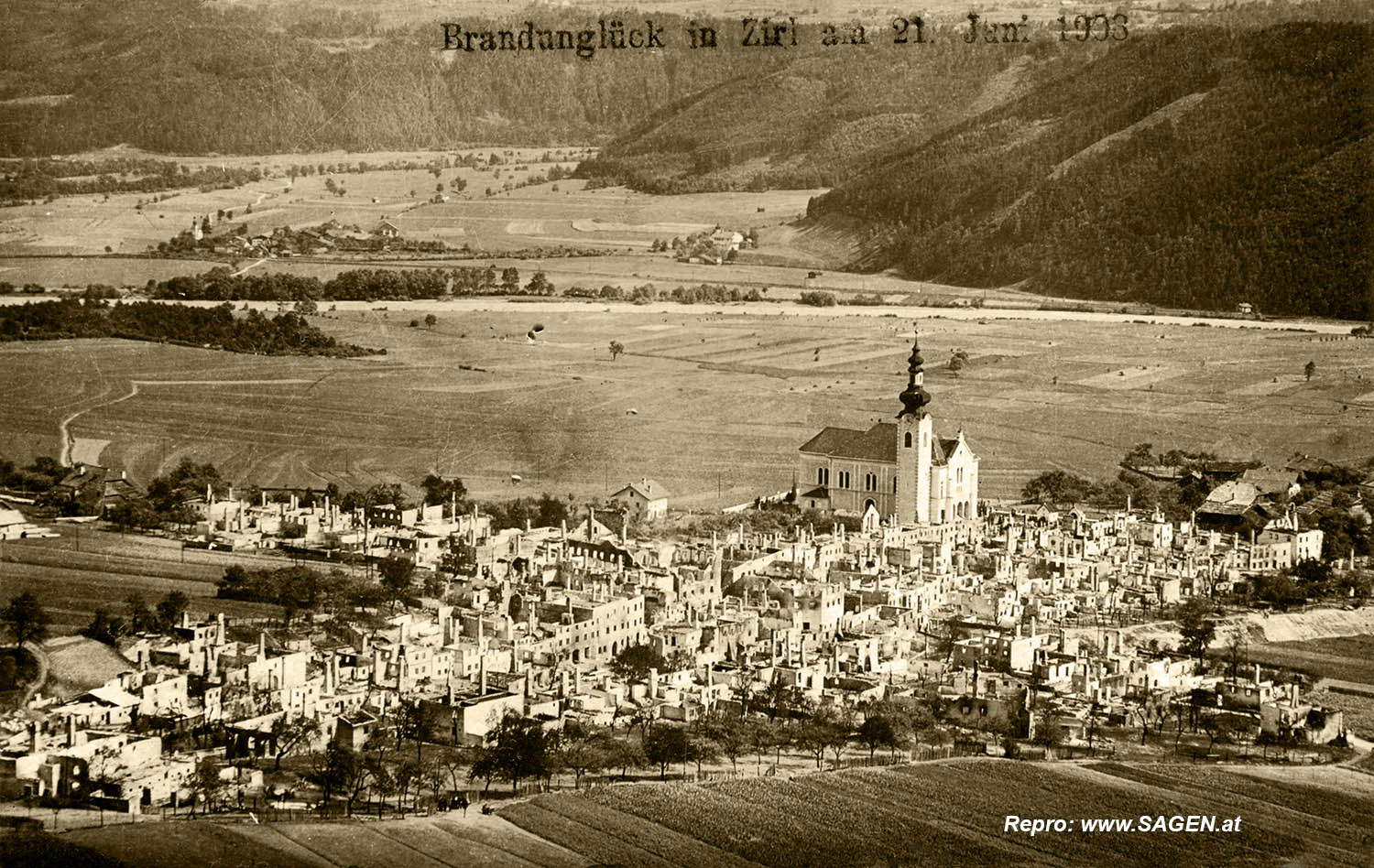 Brandunglück in Zirl am 21. Juni 1908