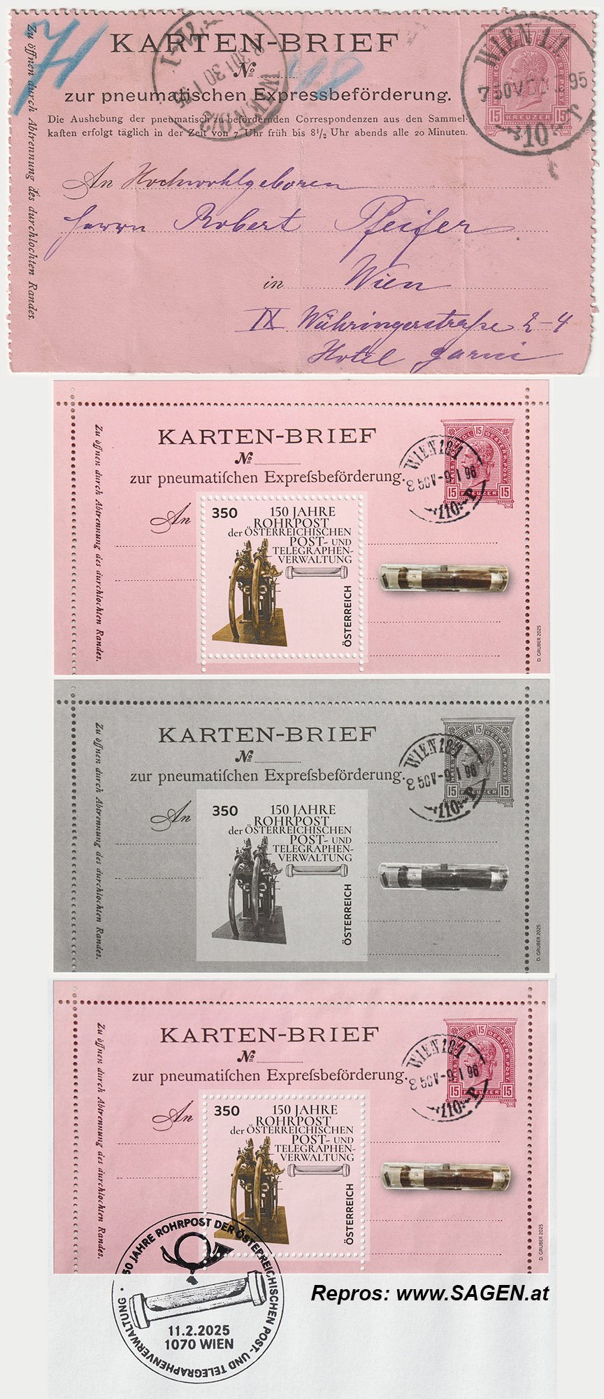 Briefmarke 150 Jahre Rohrpost 2025