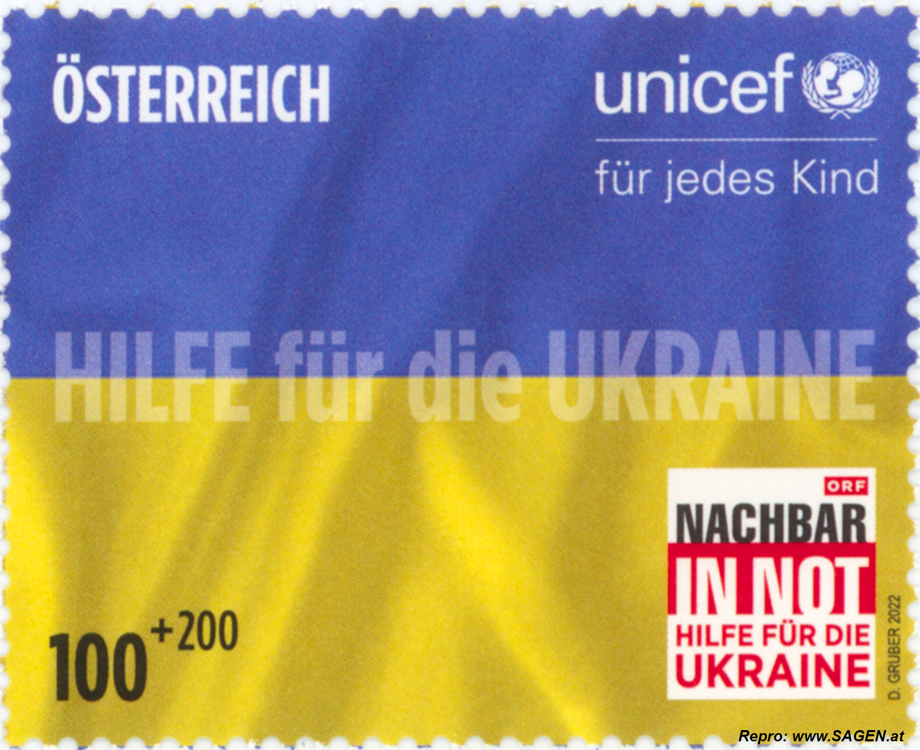 Briefmarke "Gemeinsam für den Frieden" - Österreich 2022