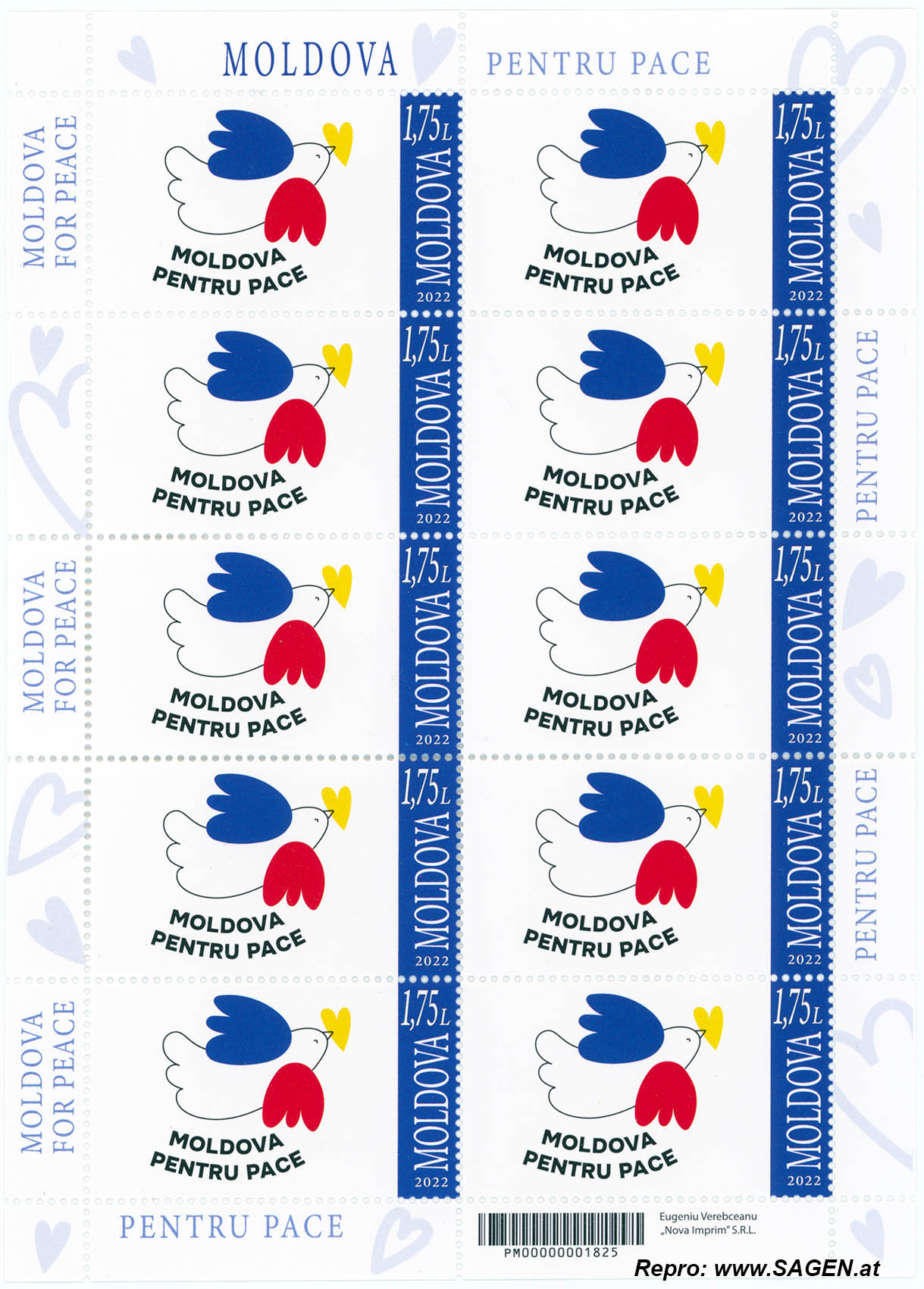 Briefmarke "Moldova pentru pace"