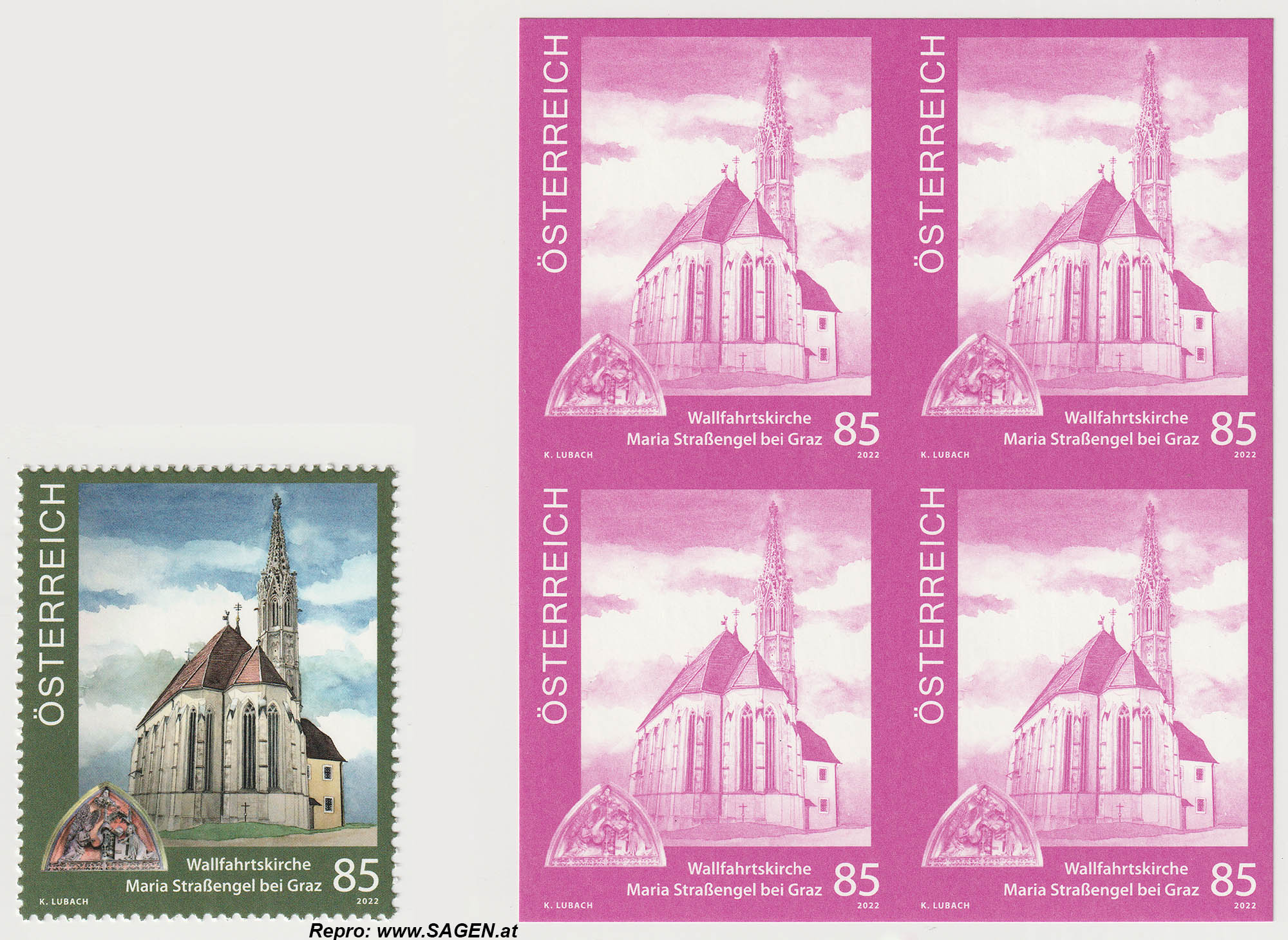Briefmarke Wallfahrtskirche Maria Straßengel 2022