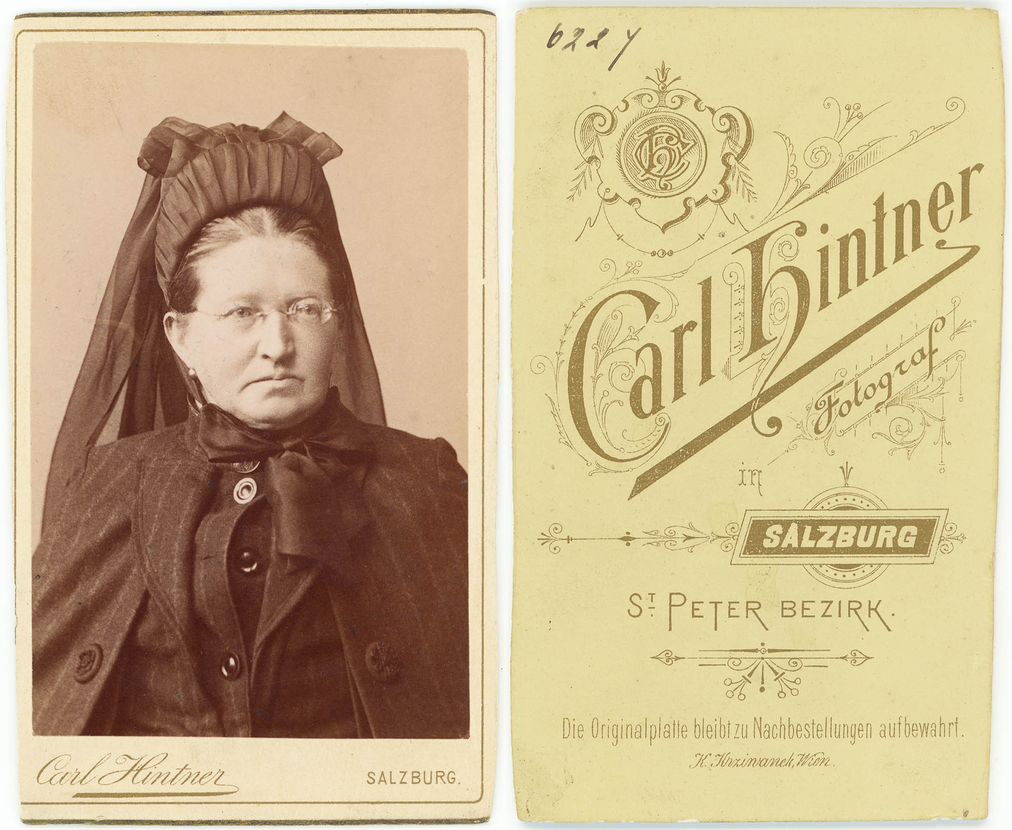 CdV Damenporträt Atelier Carl Hintner Salzburg