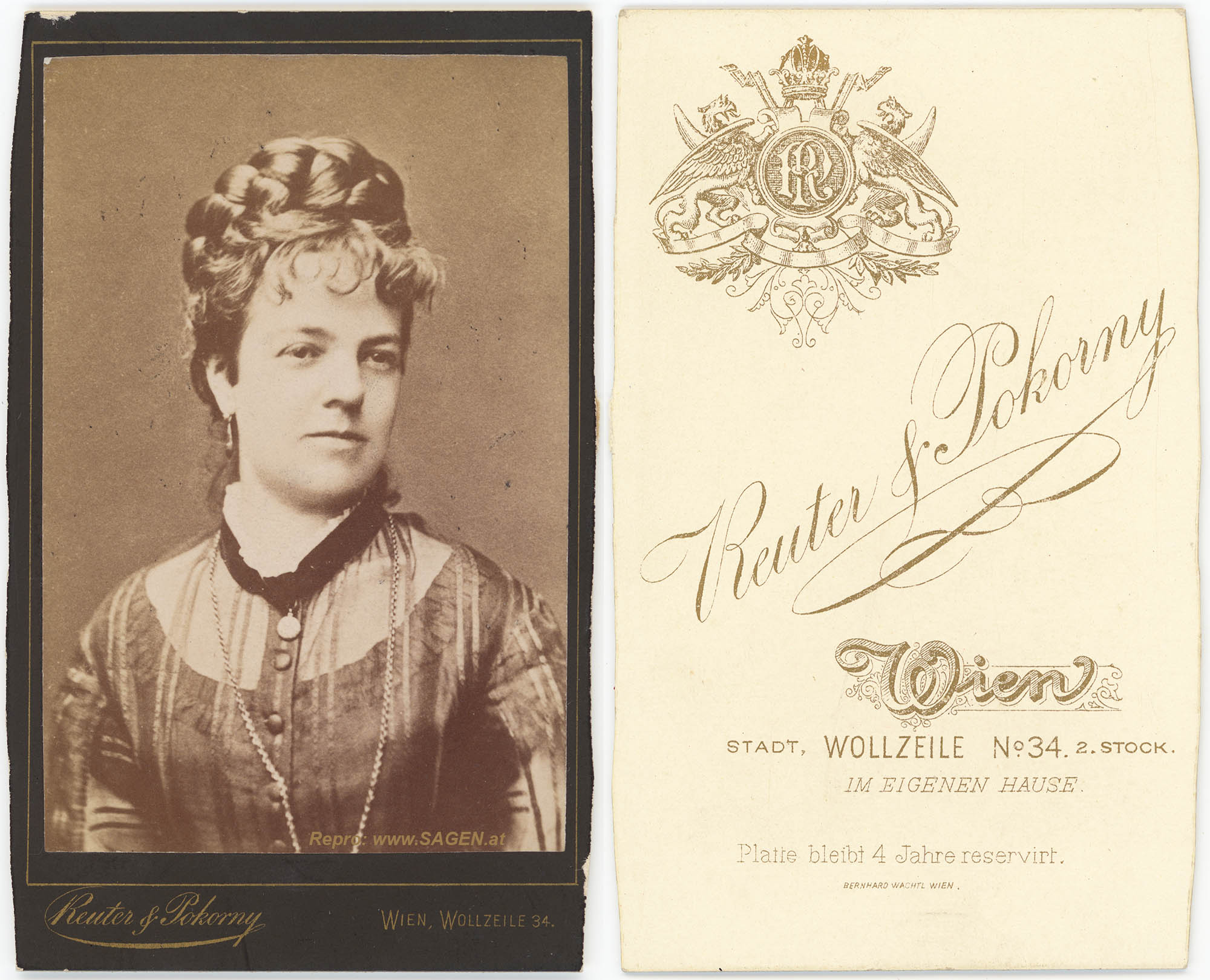 CdV Damenporträt Atelier Reuter & Pokorny Wien