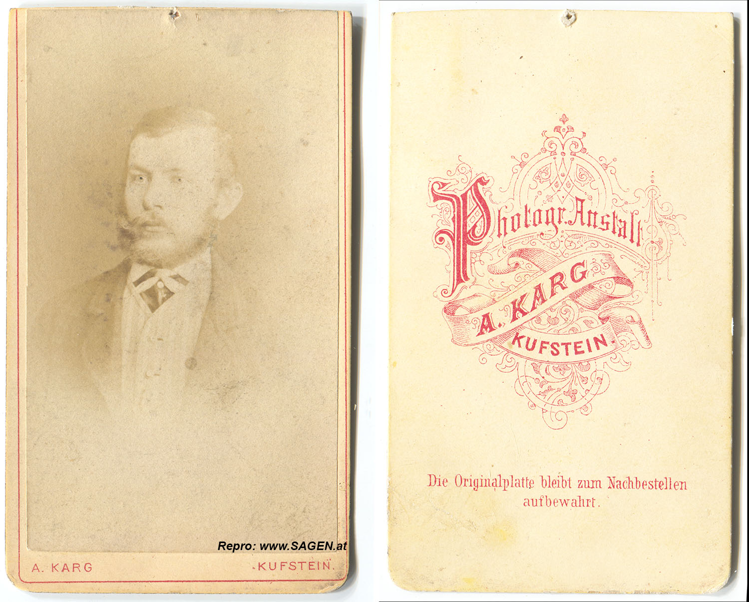 CdV Herren-Porträt, A. Karg, Kufstein