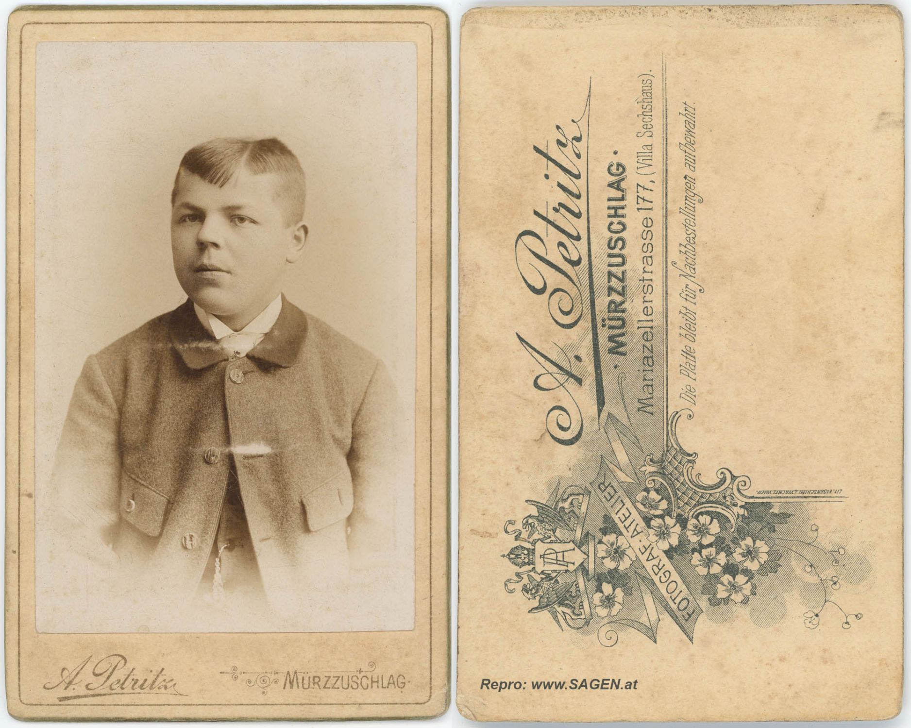 CdV Herrenporträt Atelier Anton Petritz Mürzzuschlag