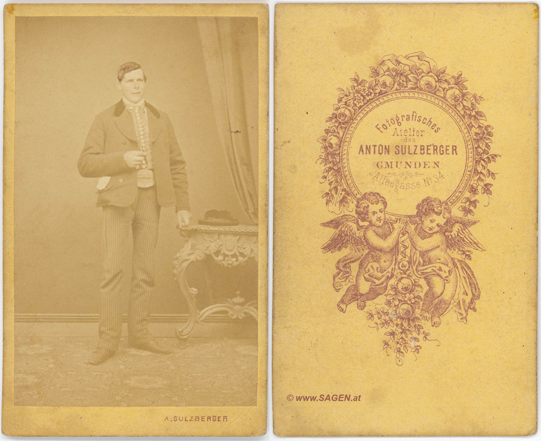 CdV-Herrenporträt Atelier Anton Sulzberger, Gmunden