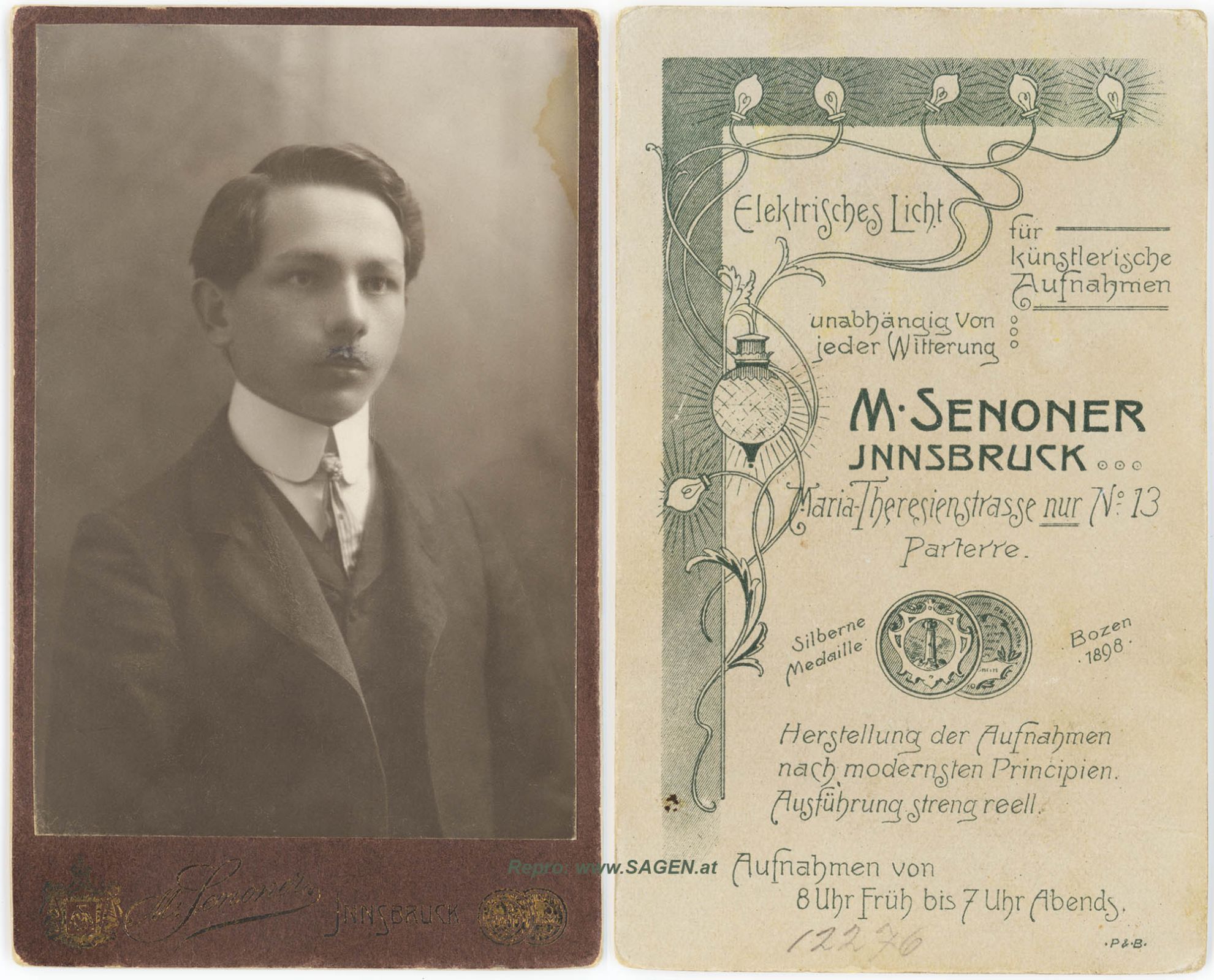 CdV Herrenporträt Atelier M. Senoner Innsbruck