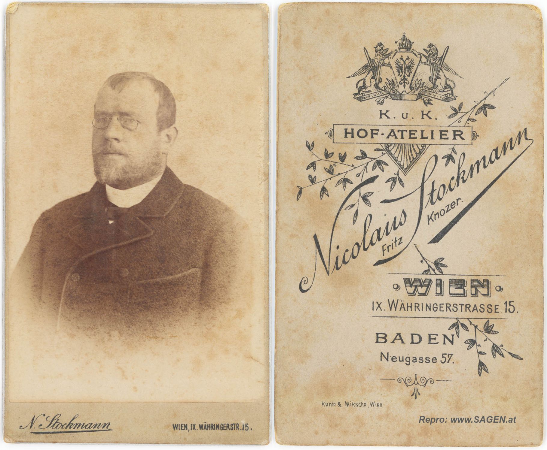 CdV Herrenporträt Atelier Nikolaus Stockmann