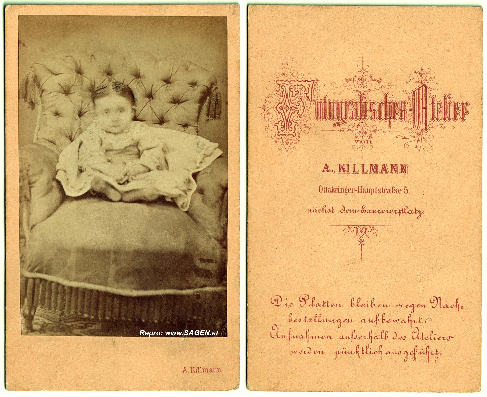 CdV Kinderporträt A. Killmann, Wien um 1870
