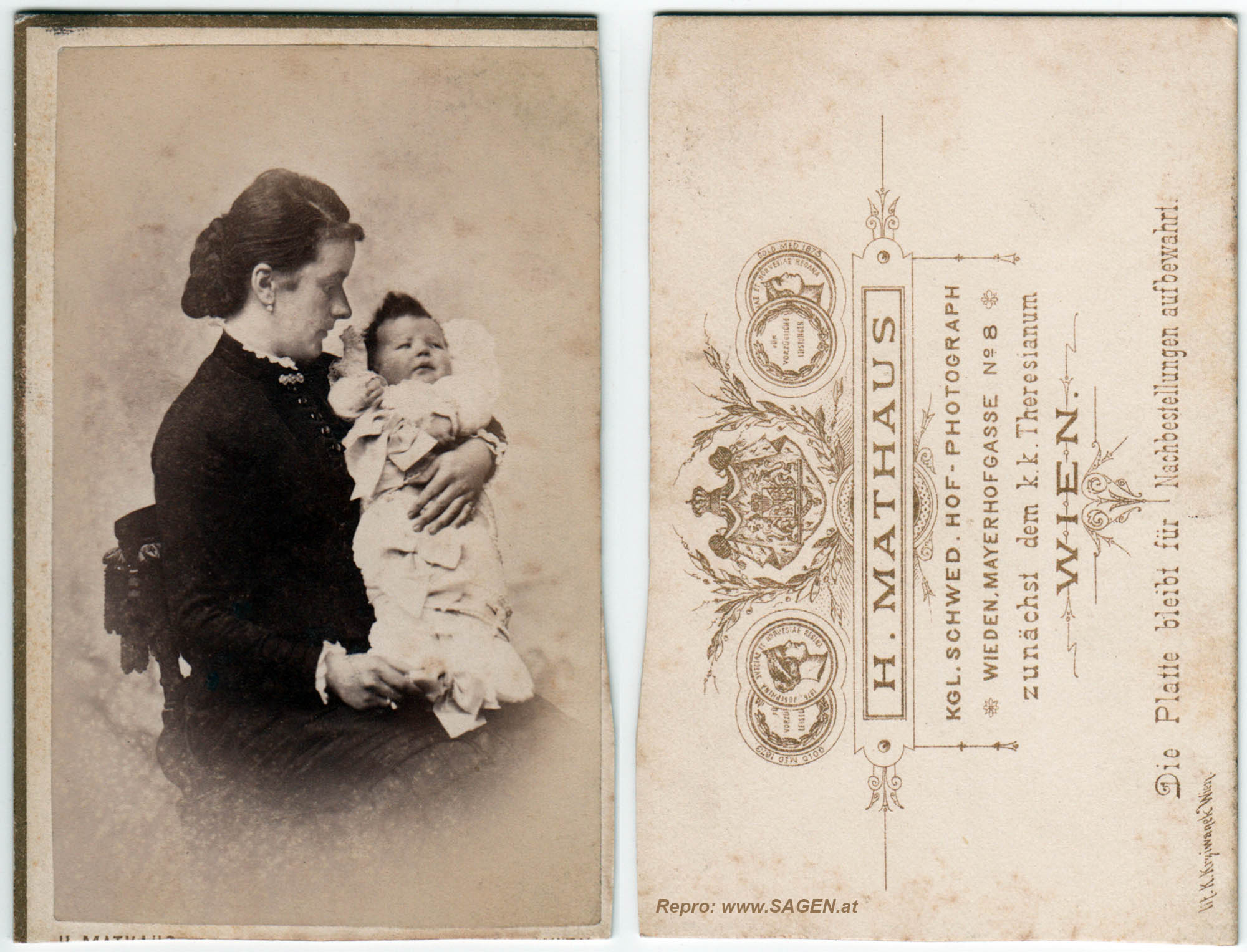 CdV, Mutter mit Kind, Atelier H. Mathaus, Wien