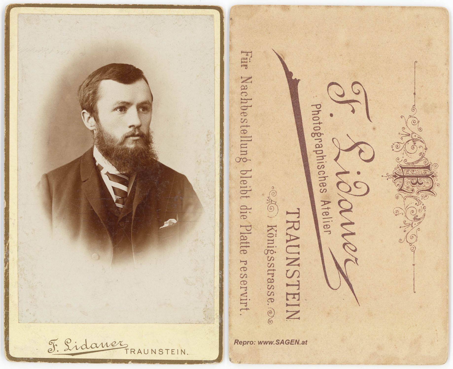 CdV Porträt Atelier F. Lidauer Traunstein