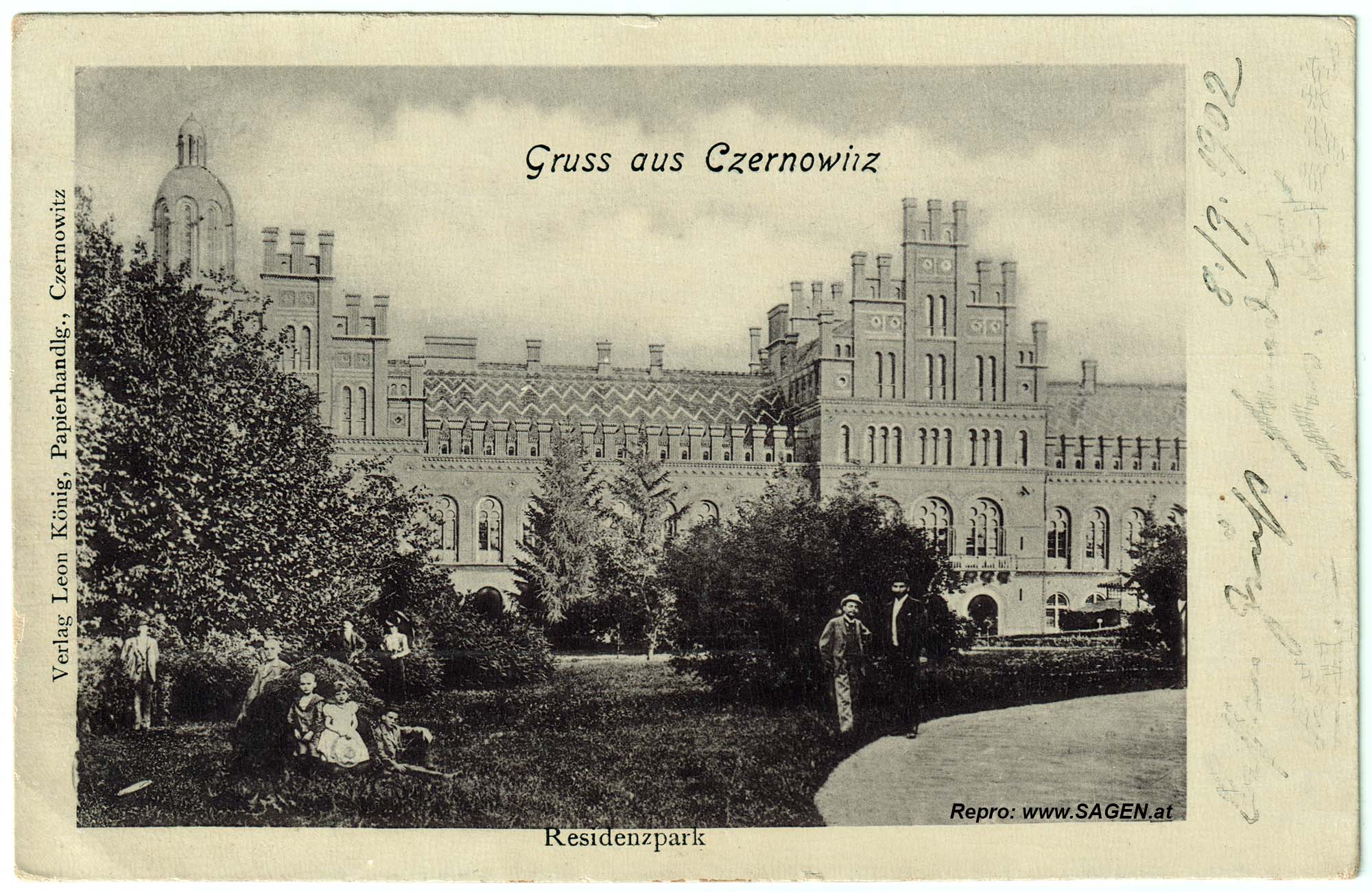 Czernowitz Residenzpark um 1902