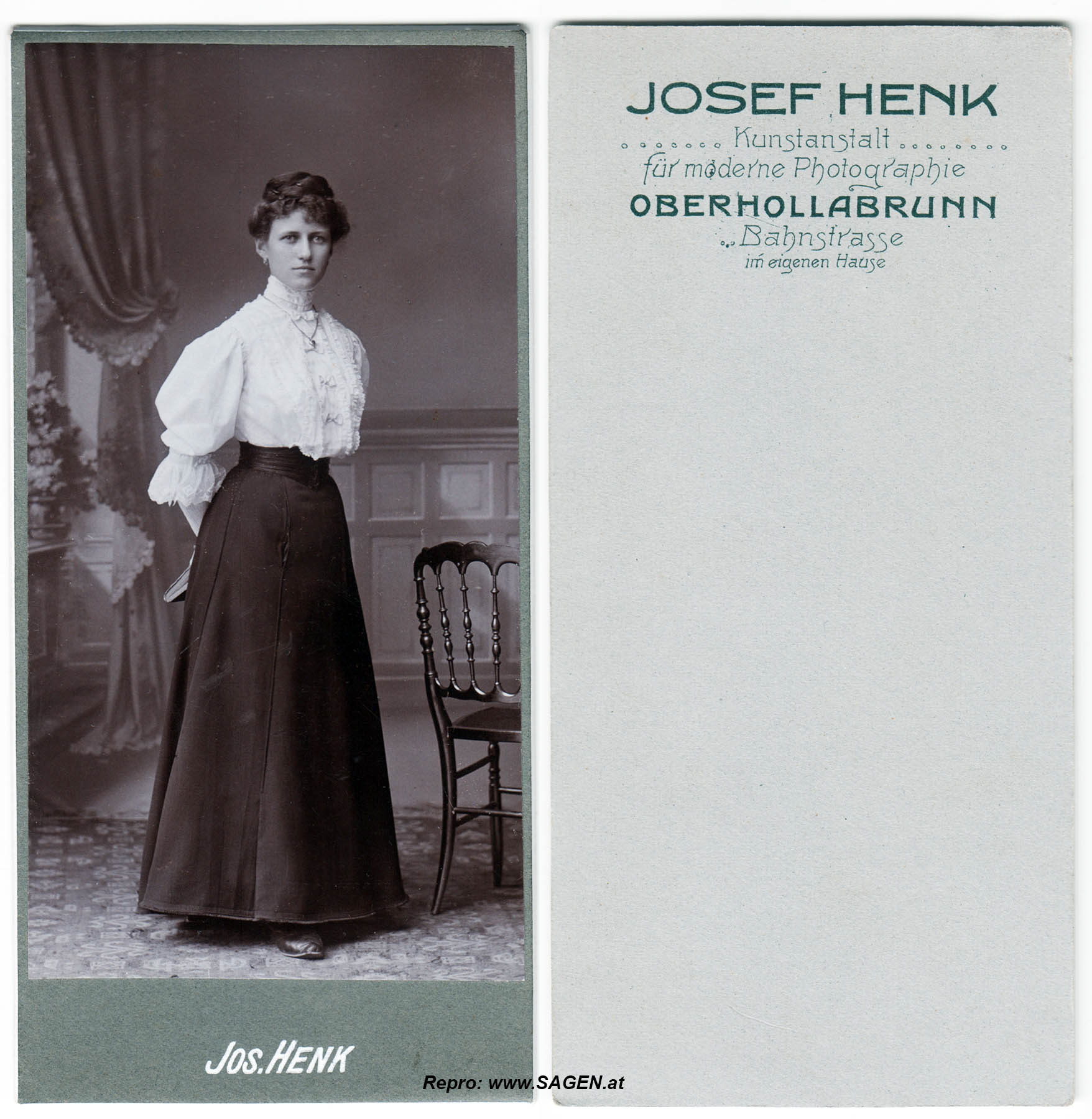 Damenporträt Atelier Josef Henk, Oberhollabrunn