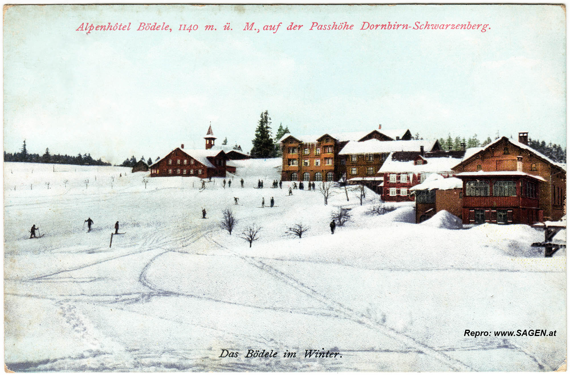 Das Bödele im Winter, Alpenhotel Bödele Passhöhe Dornbirn - Schwarzenberg
