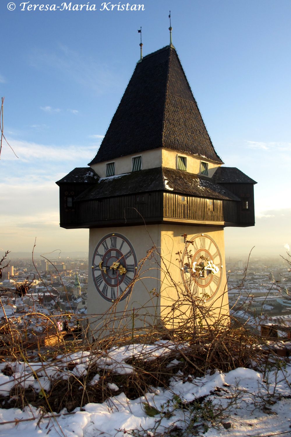 Der Grazer Uhrturm Dezember 2012