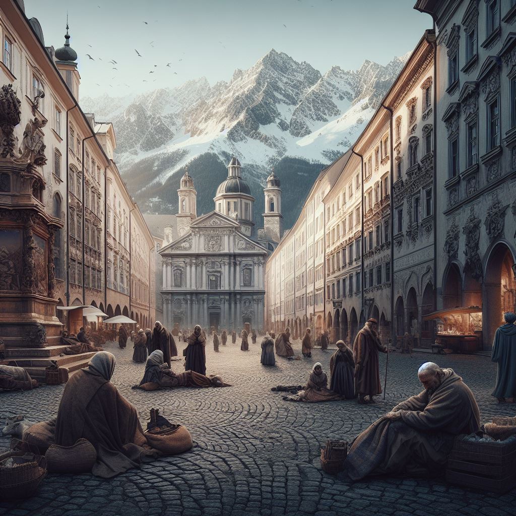 Domplatz Innsbruck im Mittelalter
