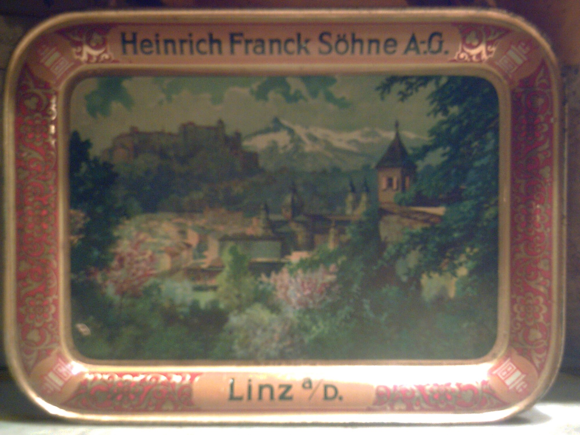 Franck Söhne Linz Werbetablett Salzburg um 1930