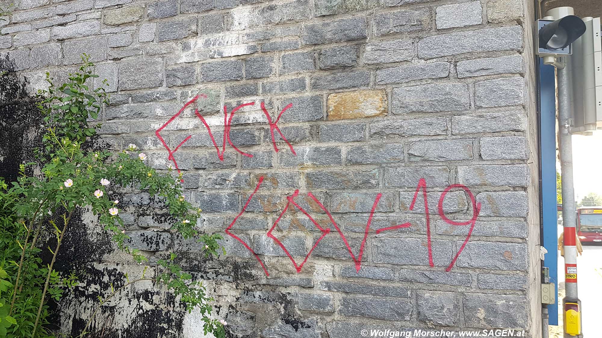 "Fuck Cov-19" - Graffiti Innsbruck