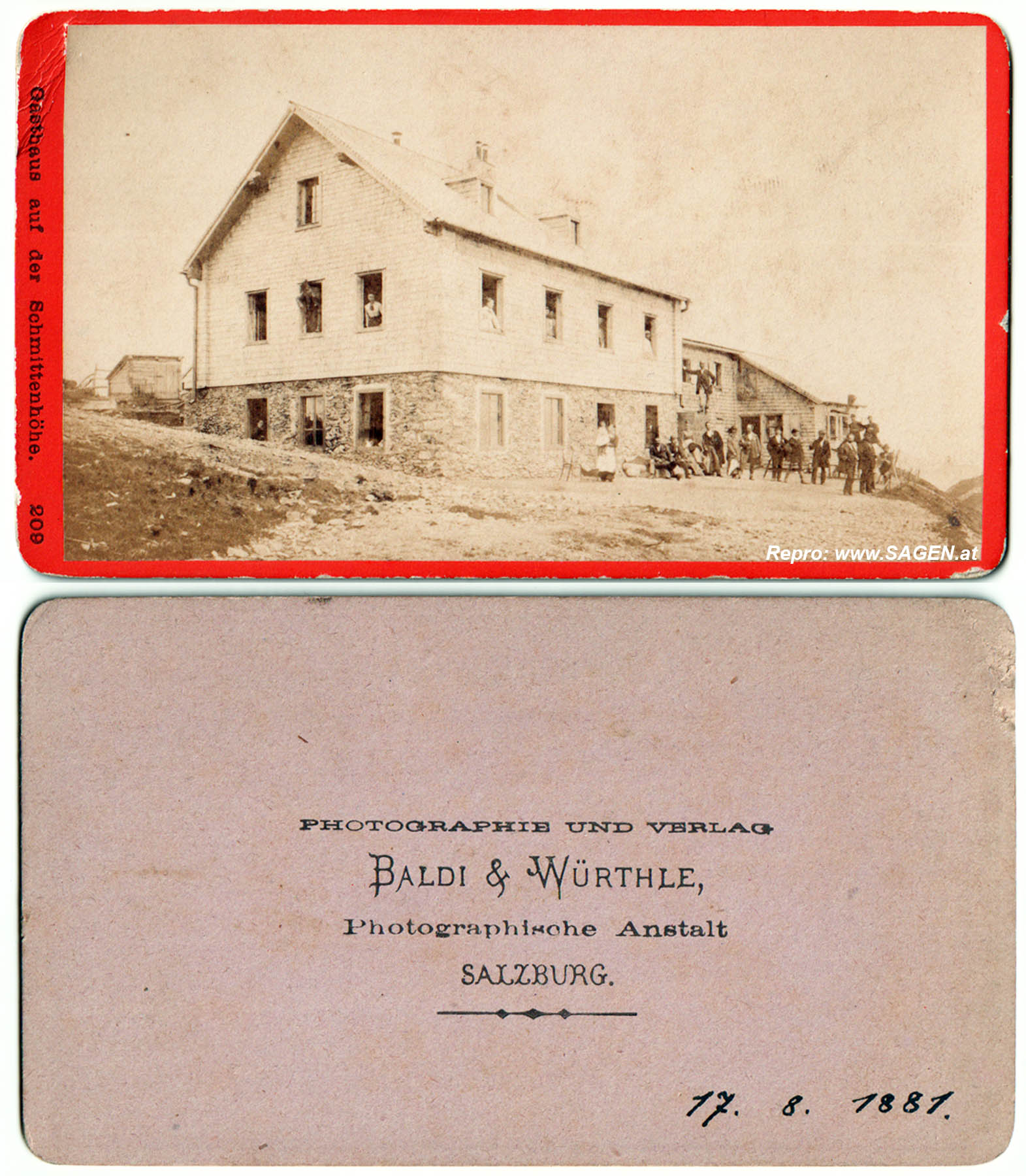 Gasthaus auf der Schmittenhöhe um das Jahr 1880