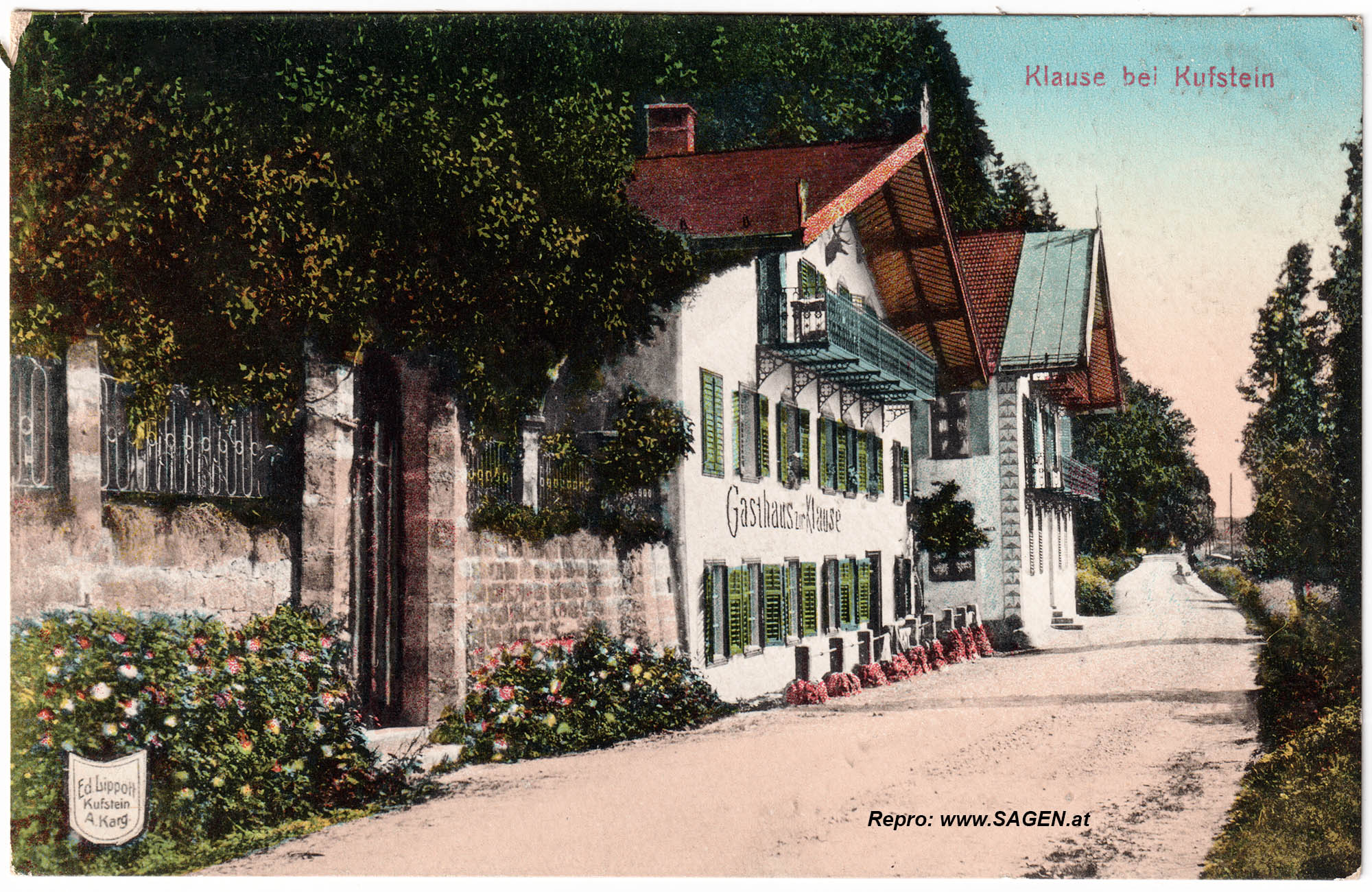 Gasthaus zur Klause, Kufstein um 1909