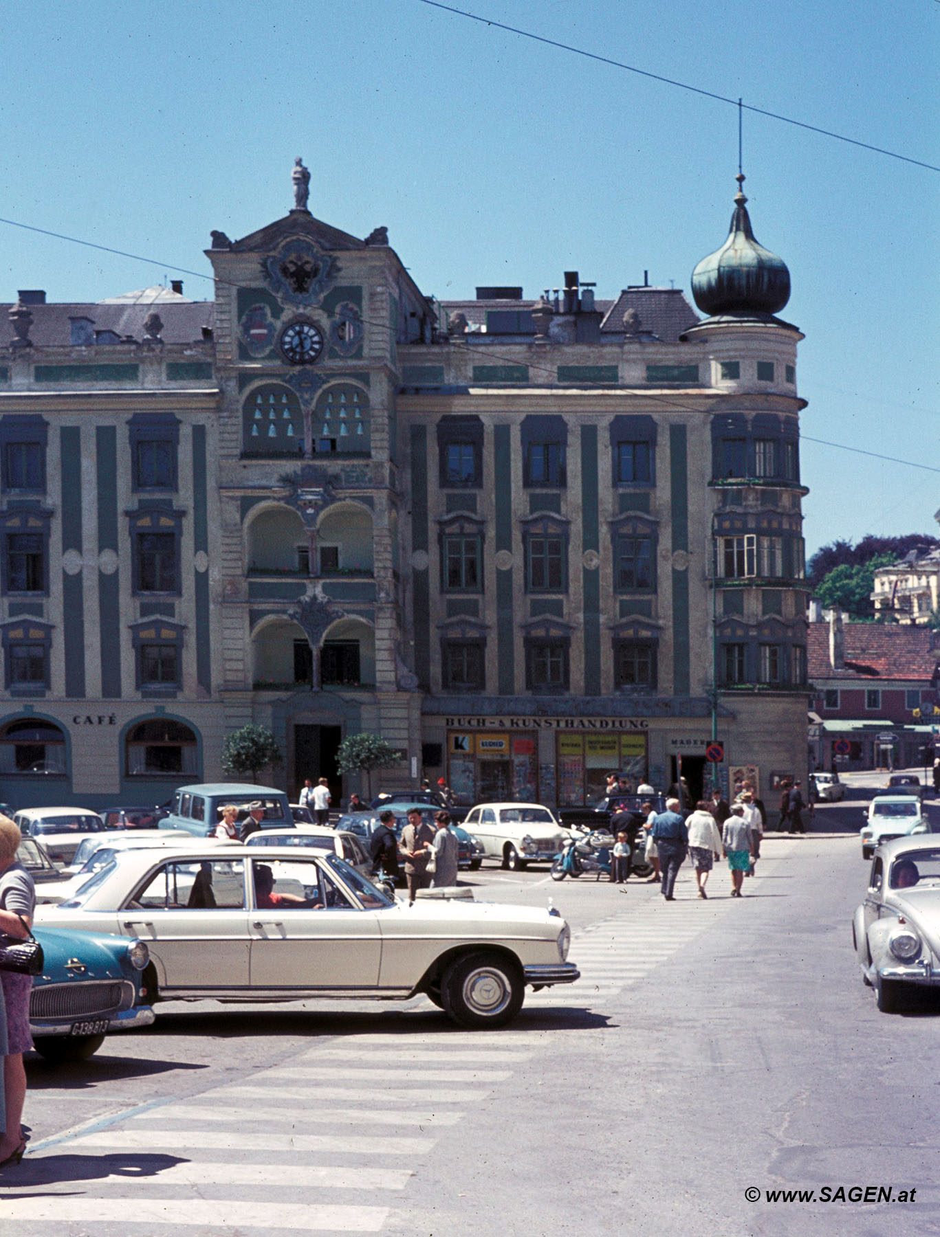 Gmunden Rathausplatz um 1960