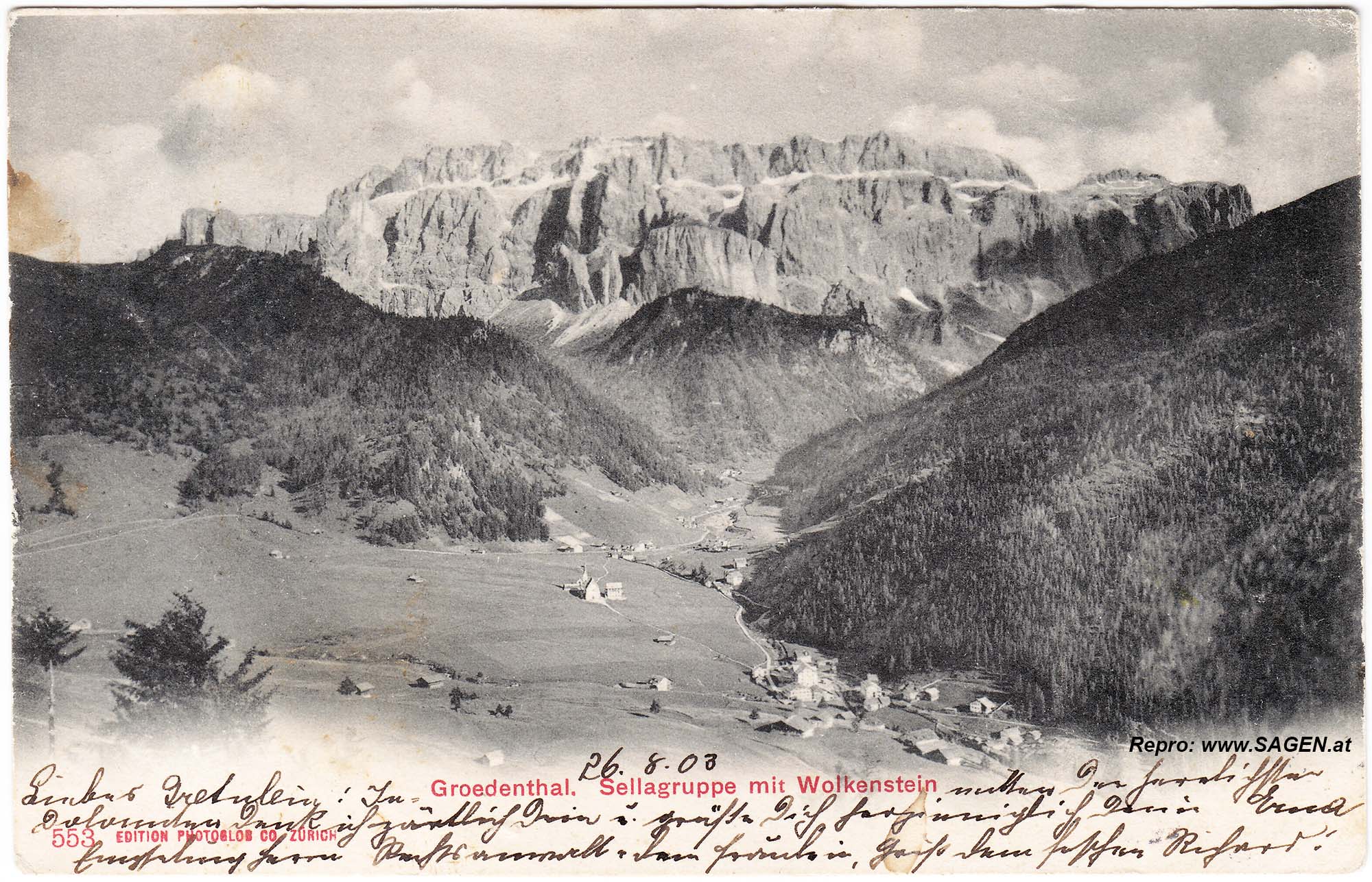 Grödental. Sellagruppe mit Wolkenstein