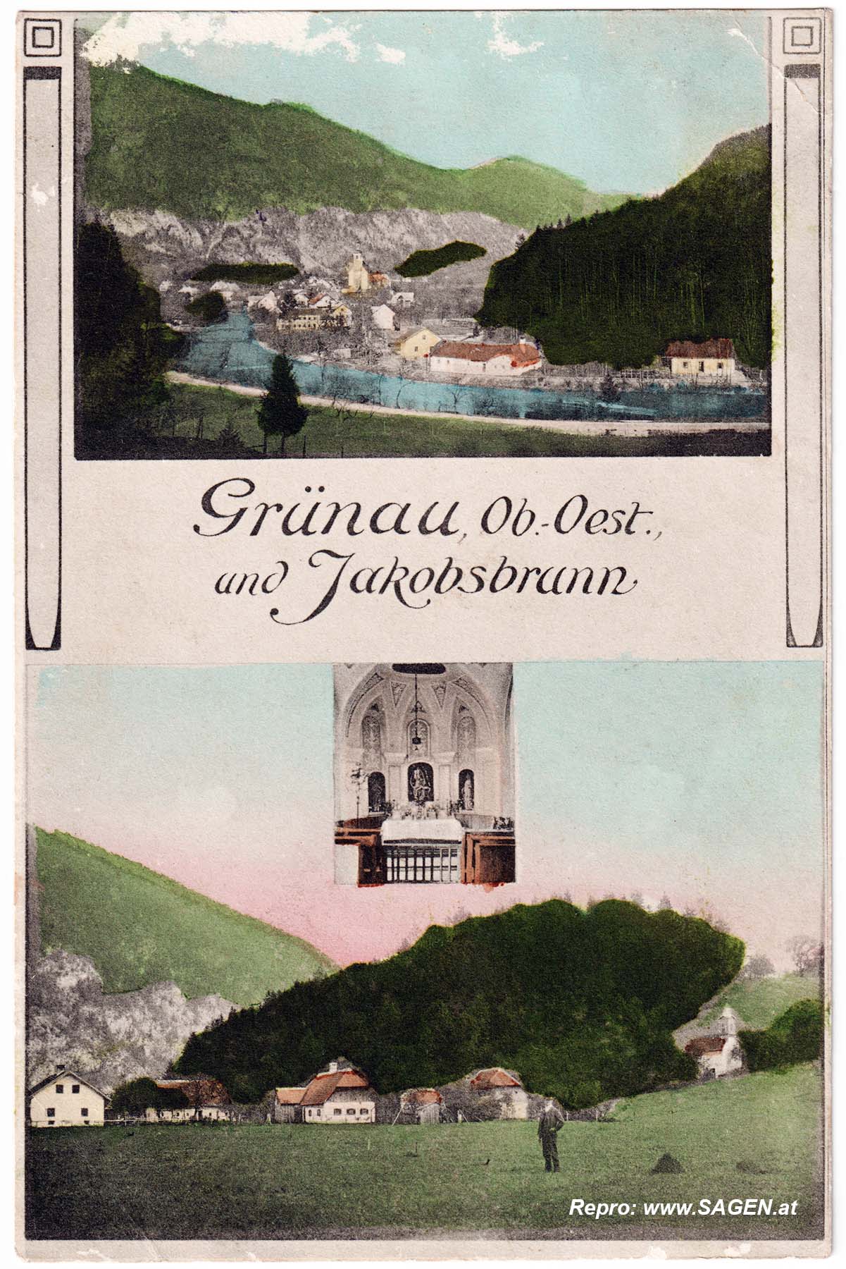 Grünau im Almtal und Jakobsbrunn um 1920
