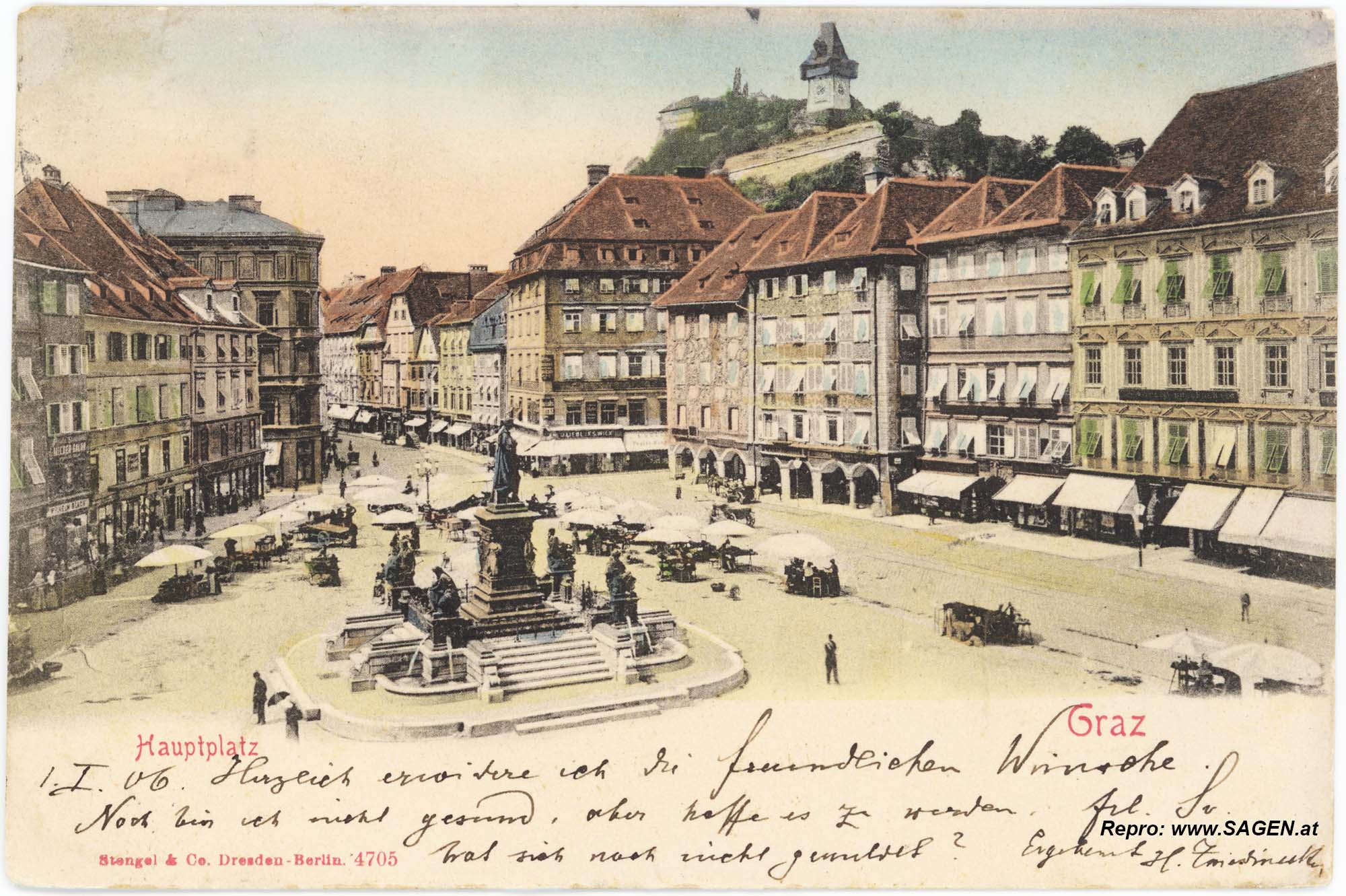 Graz Hauptplatz um 1900