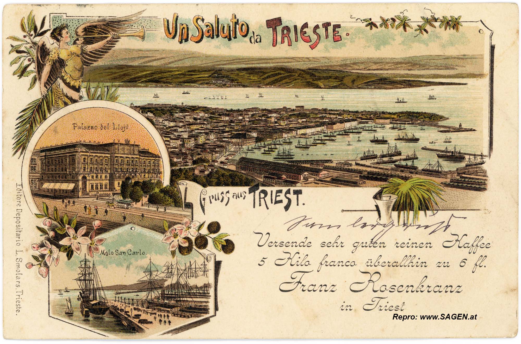 Gruß aus Triest - Korrespondenzkarte 1898