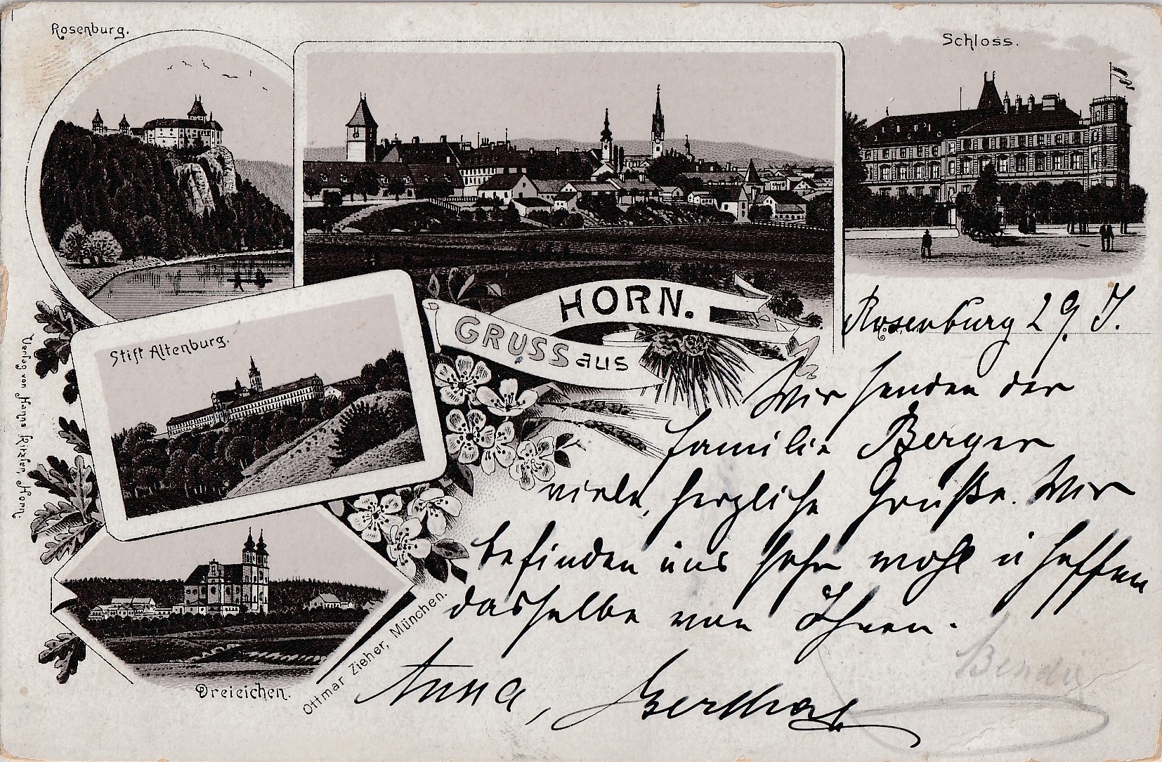 GRUSS aus HORN -  1893 (Niederösterreich)